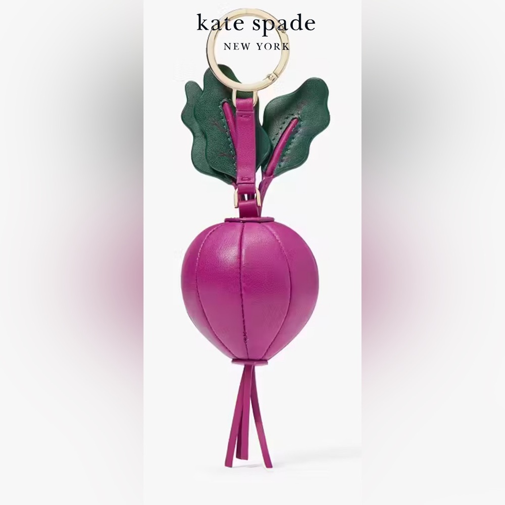 Kate Spade Harvest Time 3D Beet Vegetable Keychain/Bag Charm - Picture 3 of 9